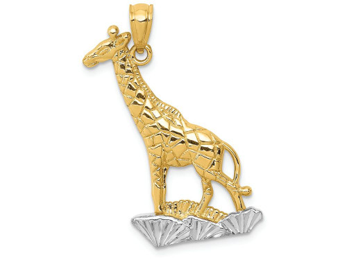 FJC Finejewelers 14k Yellow Gold with Rhodium Bright Cut Polished Giraffe Charm K6016A