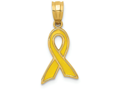 FJC Finejewelers 14k Yellow Gold Small Yellow Enameled Awareness Ribbon Charm K1842A