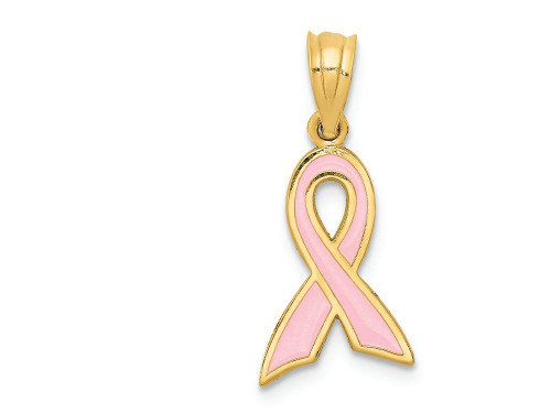 FJC Finejewelers 14k Yellow Gold Small Enameled Awareness Ribbon Charm K1841A
