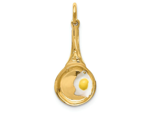 FJC Finejewelers 14k Yellow Gold Frying Pan with Enameled Egg Charm A0162A