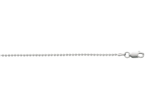 Finejewelers Sterling Silver 18 Inch Rhodium Finish 1.5mm Bright Cut Bead Chain Lobster Clasp 473210T