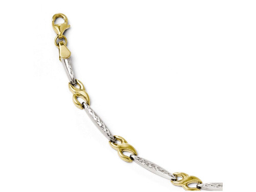 FJC Finejewelers 10k W/ Rhodium Bright Cut Bracelet in 10 kt Yellow Gold LES56867W