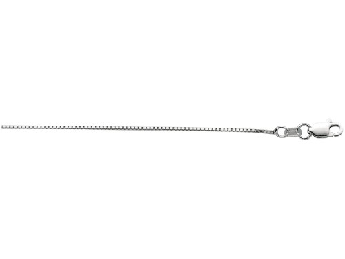 Finejewelers Sterling Silver 16 Inch Rhodium Finish 0.9mm Bright Cut Box Chain Lobster Clasp 473215T