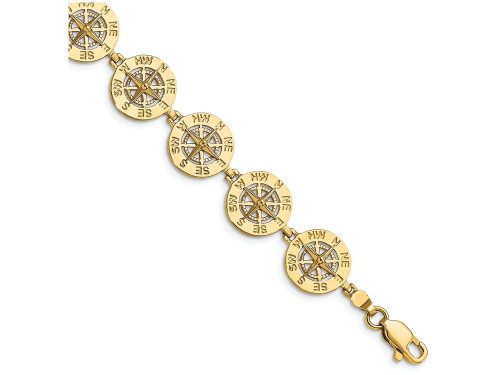 Finejewelers Mini Nautical Compass Bracelet in 14 kt Yellow Gold