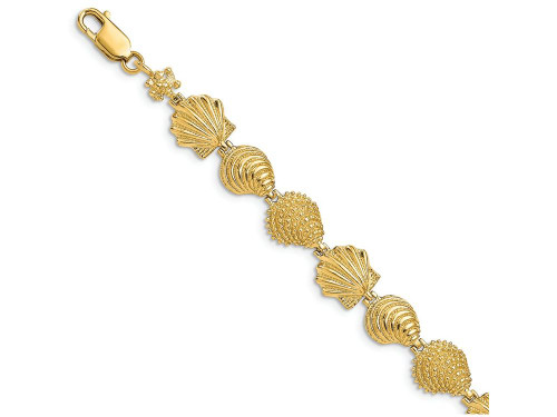 Finejewelers Scallop Shell Two Oyster Shells in 14 kt Yellow Gold