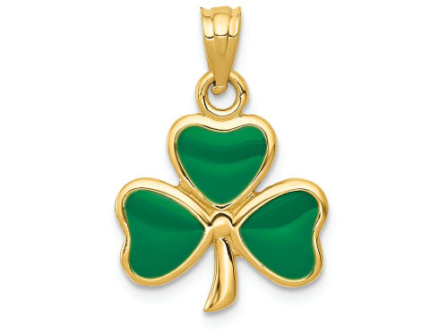 FJC Finejewelers 14k Yellow Gold Enameled 3 Leaf Clover Charm K1721A
