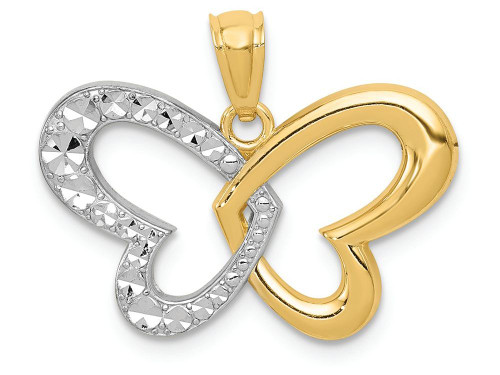 FJC Finejewelers 14k Yellow Gold with Rhodium Plated Bright Cut Butterfly Charm D4379A