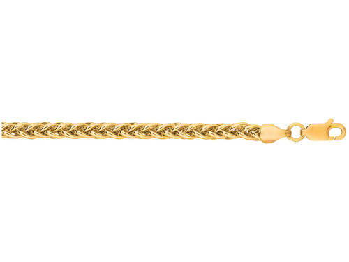 Finejewelers 14 Kt Yellow Gold 7.25 Inch 3.3mm Lite Weight Wheat Chain with Lobster Clasp 471082A