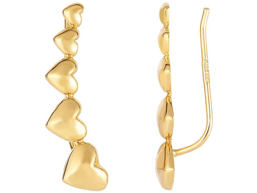 Finejewelers 14 Kt Yellow Gold 23x6mm Graduated Heart Series Ear Climber Fancy Earring 470903A