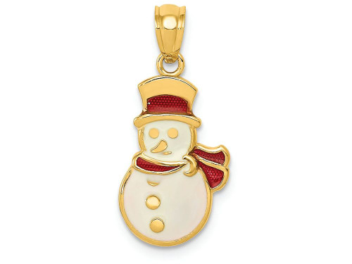 Finejewelers 14k Yellow Gold Enameled Snowman Charm