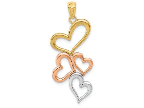 FJC Finejewelers 14k Yellow Gold with Rhodium Plated Hearts Charm D4360A