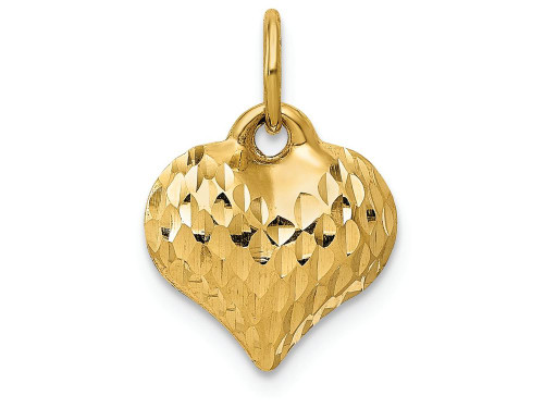 FJC Finejewelers 14k Yellow Gold Bright Cut Puffed Heart Charm D2887A