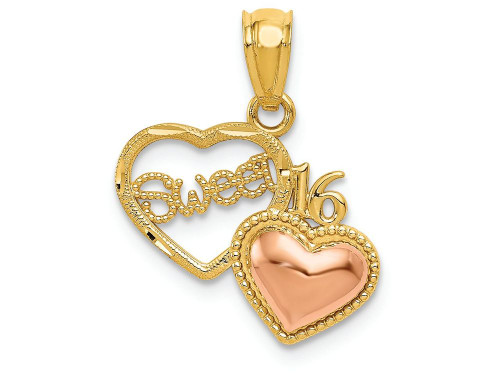 FJC Finejewelers 14k Two-tone Gold Sweet 16 Heart Charm D3915A