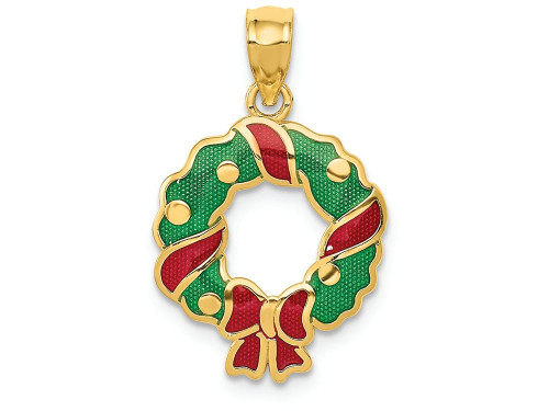 Finejewelers 14k Yellow Gold Enameled Wreath Charm