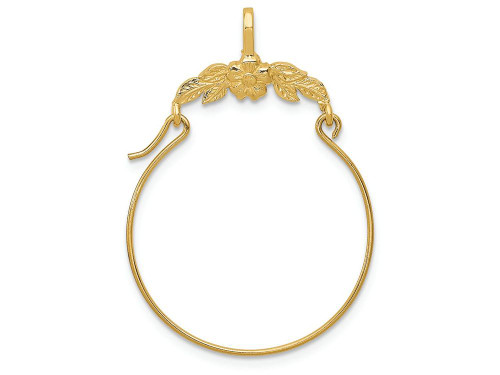 FJC Finejewelers 14k Yellow Gold Polished Floral Charm Holder D1314A