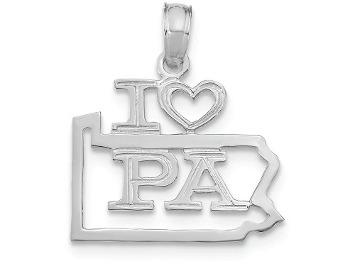 Finejewelers 14k White Gold Solid Pennsylvania State Charm