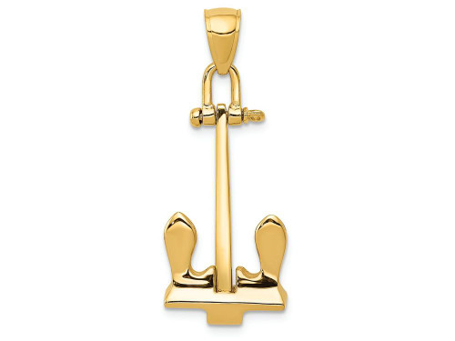 FJC Finejewelers 14k Yellow Gold 3d T-bar Style Anchor Charm C3340A