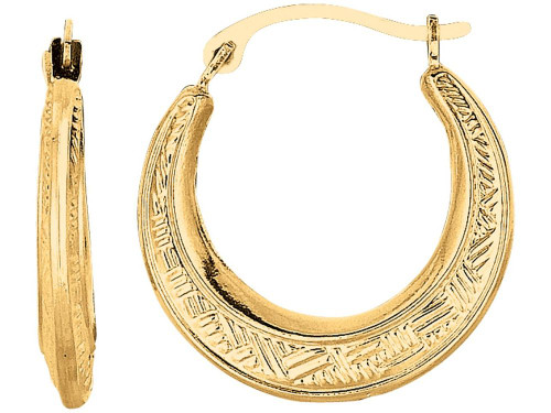 Finejewelers 10k Yellow Gold 10k Graduated Textured Open Round Hoop Type Fancy Earrings 470233W