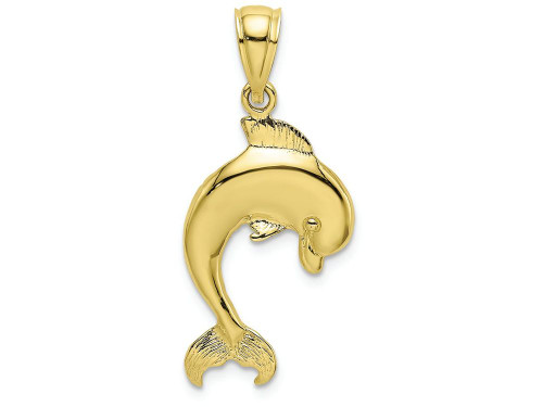 FJC Finejewelers 10k Yellow Gold Dolphin Jumping Polish Engraved Charm 10K7415W