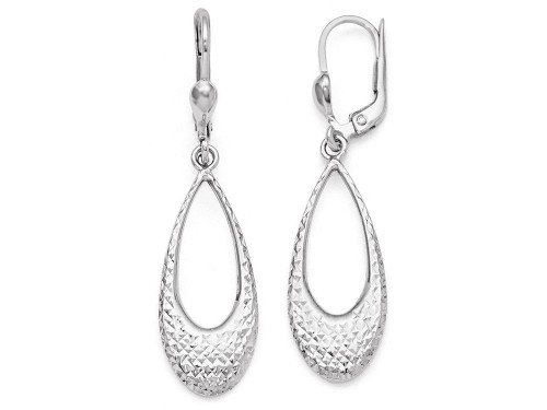 FJC Finejewelers 10k White Gold Polished and Bright Cut Leverback Earrings LES10LE227AF