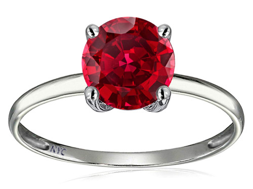 Star K Created Ruby Round 7mm Solitaire Engagement Ring - 311990AF8