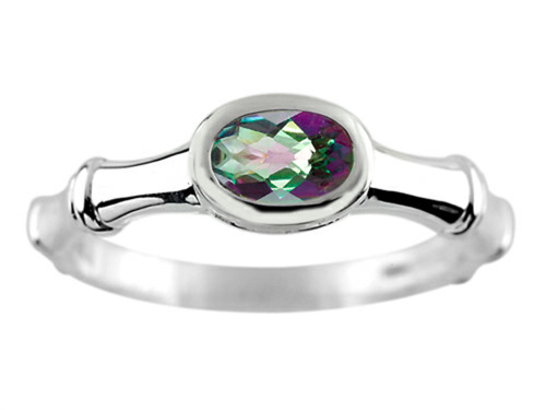 Finejewelers 6x4mm Solitaire Oval Mystic Topaz Bamboo Ring - R7905MTT7