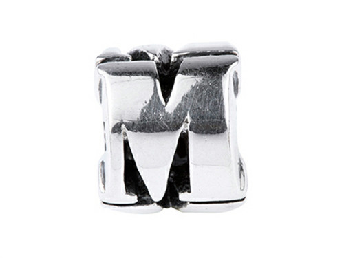 SilveRado Sterling Silver Letter M Bead / Charm SRM049T