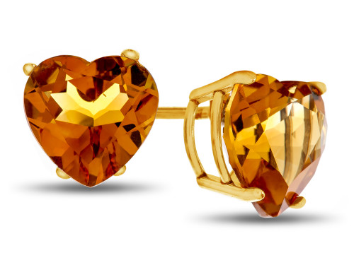 FJC Finejewelers 7x7mm Heart Shaped Citrine Post-With-Friction-Back Stud Earrings in 10 kt Yellow Gold E7975C10KYW