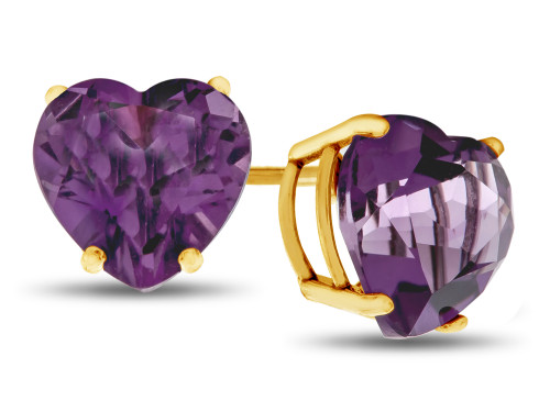 FJC Finejewelers 7x7mm Heart Shaped Amethyst Post-With-Friction-Back Stud Earrings in 10 kt Yellow Gold E7975A10KYW