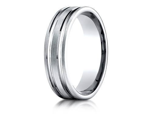 Finejewelers 6mm Comfort-fit Satin-finished with Parallel Grooves Carved Design Band - CF6642310KAF55