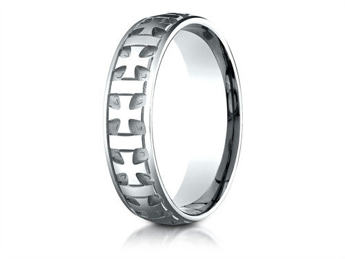 Finejewelers 6mm Comfort-fit Gaelic Cross Carved Design Band - CF5640110KW85