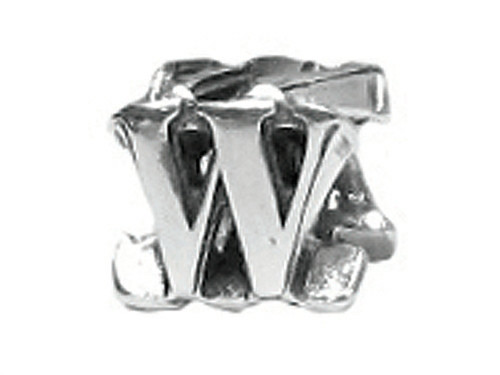 Zable Sterling Silver Open Initial W Bead / Charm BZ1823T