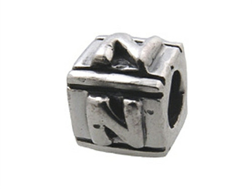 Zable Sterling Silver Block N-Letter Bead / Charm BZ0114T