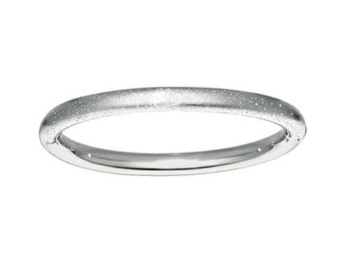 Finejewelers Rhodium Plated 7 Inch Textured Stardust Bright Cut Bangle in Sterling Silver