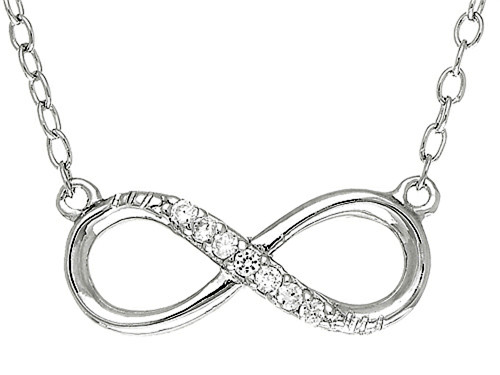 Finejewelers Sterling Silver Infinity with CZs Shiny Cable Ladies Necklace 460462T