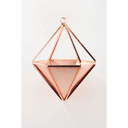 8.5" Bronze Finish Geometric Design Glass Accessory