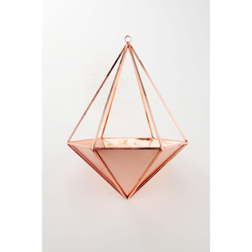 10" Bronze Finish Geometric Diamond Design Glass Accessory