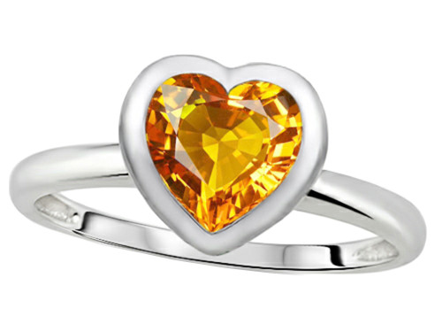 Tommaso Design 7mm Heart Shape Genuine Citrine Engagement Solitaire Ring - 307627AF7