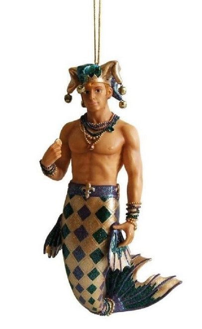 December Diamonds Cajun Jester Mardi Gras Merman Christmas Ornament 5590730 New