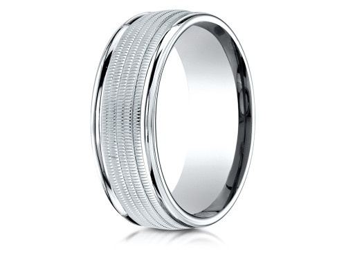 Finejewelers 18k Gold 8mm Comfort-fit Multi Milgrain Center High Polish Round Edge Design Band - RECF7801818KD4