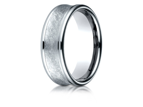 Finejewelers 18k Gold 7.5 Mm Comfort Fit Swirled Finish Center Round Edge Design Band - RECF8750618KD5