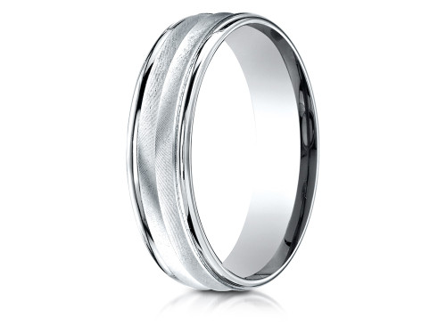 Finejewelers 18k Gold 6mm Comfort-fit Chevron Design High Polished Round Edge Carved Design Band - RECF760518KD65