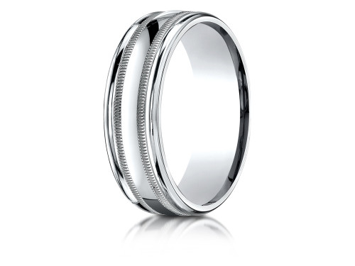 Finejewelers 18k Gold 7mm Comfort-fit High Polished with Milgrain Round Edge Carved Design Band - RECF770118KD12