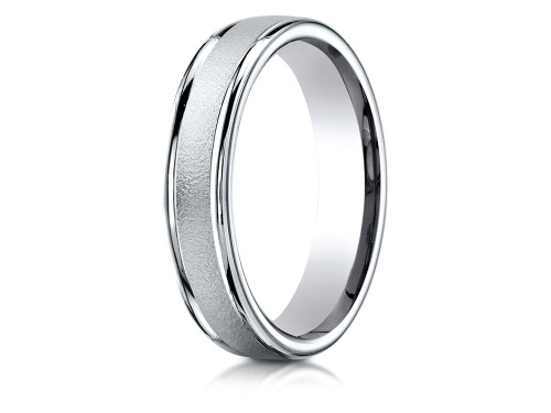 Finejewelers 18k Gold 4mm Comfort-fit Wired-finished High Polished Round Edge Carved Design Band - RECF740218KD10