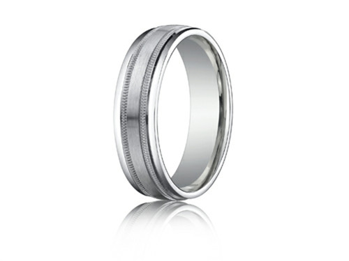 Finejewelers 6mm Comfort-fit Satin-finished with Milgrain Round Edge Carved Design Band - RECF7601S18KD8