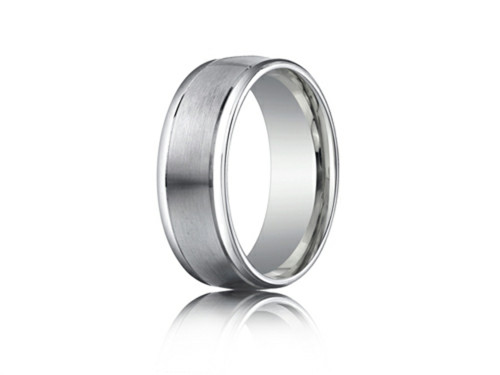 Finejewelers 8mm Comfort-fit Satin-finished High Polished Round Edge Carved Design Band - RECF7802S18KD125