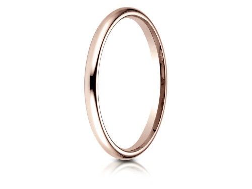 Finejewelers 14k Rose Gold 2mm Slightly Domed Standard Comfort-fit Wedding Band / Ring - LCF12014KRP95