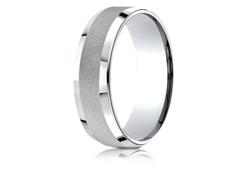 Finejewelers 14 Karat Gold 7mm Comfort-fit High Polish Round Edge Cross Hatch Center Design Band - CF67469B75