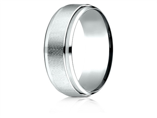 Finejewelers 18 Karat Gold 7mm Comfort-fit Drop Bevel Swirl Finish Center Design Band - CF6793118KD65
