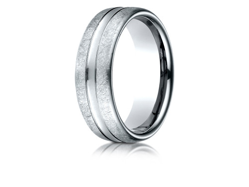 Finejewelers 18k Gold 7.5 Mm Comfort Fit Swirled Finish Center Convex Cut Design Band - CF71750618KD6
